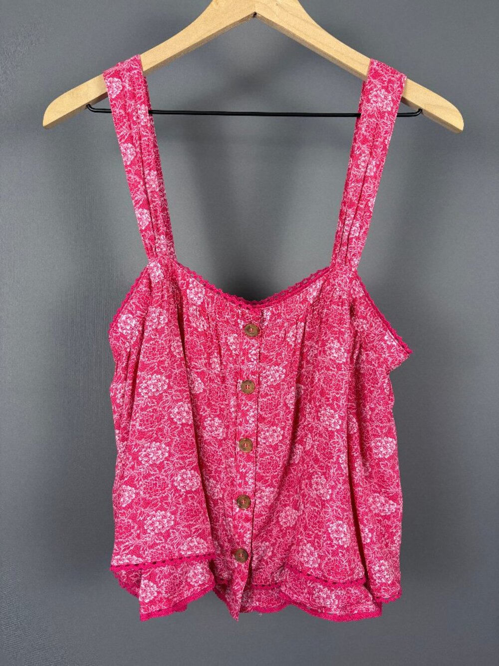 Free People Sweet Caroline Top Pink Floral Cold Shoulder Size M